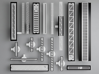 Modern floor drain strip floor drain outlet 3d model