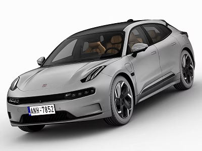 Silver Car With Modern Exterior And Brown Interior 3d model Silver Car With Modern Exterior And Brown Interior 3d model