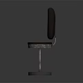 Modern Bar Stool With Leather Seat Curved Backrest And Metal Base Design