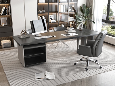 Desk and chair combination model