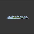 Mountainous Terrain Featuring Snowy Peaks Winding River Green Meadows Trees And Hot Air Balloon