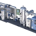 Industrial Equipment System Featuring Piping Storage Tanks And Control Panels