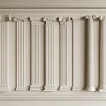 Classical White Columns With Different Styles In Detailed Decorative Frame Architectural Design 3d model