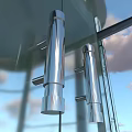 Contemporary Modern Security Booth With Transparent Glass Walls And Metal Roof Design