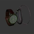 Red Leather Strap Watch with Red Leather Bangle and Silver Metal Bangle on Gray Background