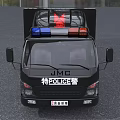 Special Police Equipment Support Vehicle With Blue Red Emergency Lights And Markings