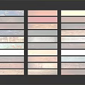 Wood And Stone Panel Samples With Various Colors And Textures Neatly Arranged In Three Columns