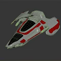 Futuristic White Pink Spaceship Model With Streamlined Design And Transparent Cockpit