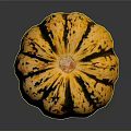 Vibrant Yellow Green Striped Speckled Pumpkin Fresh Organic Food Ingredient