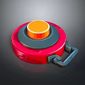 Red Circular Object With Orange Top Button Gray Middle Part And Handle Clasp