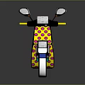 Vibrant Colorful Patterned Scooter With Artistic Design And Reflective Finish