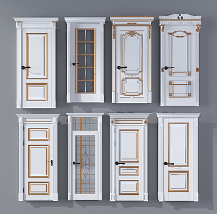 European-style swing door 3d model