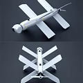 Military Weapon Drone With White Wing Structure And Surveillance Payload Design