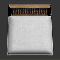 Classic Wooden Chair With Woven Rattan Backrest And White Padded Seat