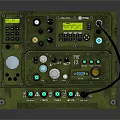 Green Military Communication Device With Control Knobs Buttons Display And Interface Ports 3d model