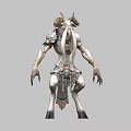 Mythical Game Movie Character With Ram Horns Tentacle Head And Decorative Armor Design