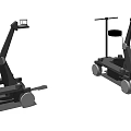 Black Industrial Mechanical Devices Featuring Wheels Brackets And Structural Frames