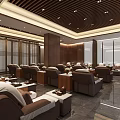 Elegant Luxury Lounge Featuring Comfortable Armchairs Wooden Ceiling Recessed Lighting And Tea Sets