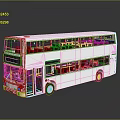White Modern Double Decker Bus With Large Windows On Reflective Surface 3d model