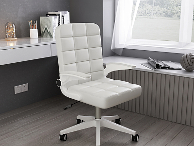 Modern Computer Chair Lifting White Leather Chair model