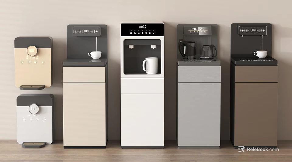 Modern Vertical Water Dispensers In Various Colors With Stylish Home Designs 3d model 