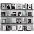 Stylish Diverse Books Magazines With Art Fashion Design Covers On Shelf