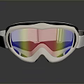 White Goggles With Colorful Lenses Black Frame And White Strap