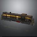 Vintage Railroad Court Line Model Train Locomotive with Black Yellow and Red Details