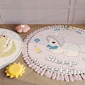 Children's Carpet Cartoon Animal Carpet Game Mat Art Carpet Round Carpet 3d model