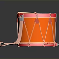 Vibrant Orange Drum Design With Red Rim Strap And Reflective Surface