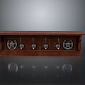 Brown Wooden Wall Mounted Furniture With Decorative Metal Hooks For Entryway Use
