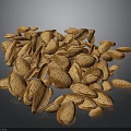 Pile of Brown Whole Almonds with Natural Texture and Nutty Look