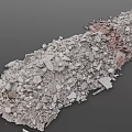 Large Heap of Construction Rubble With Concrete Fragments And Stone Pieces