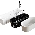 Modern Bathtub Design With White Marble Black Marble And Pure White Styles