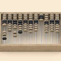 Wooden Abacus with Black and Beige Beads for Household Calculation Use