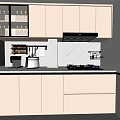Modern Kitchen With White Cabinets Marble Countertops And Window View Appliances 3d model