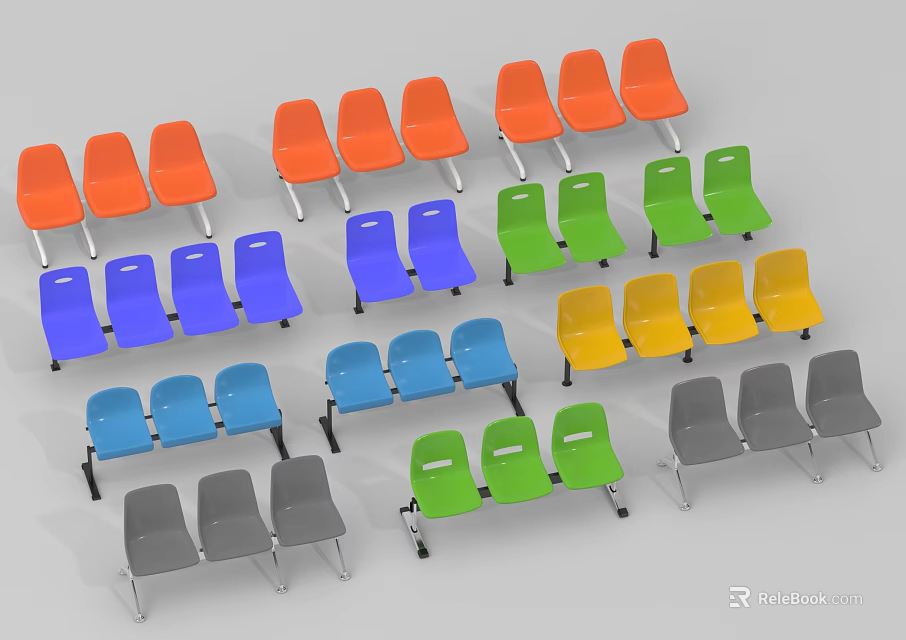 Outdoor Chairs in Multiple Colors and Styles for Patio Garden Design Options 3d model 