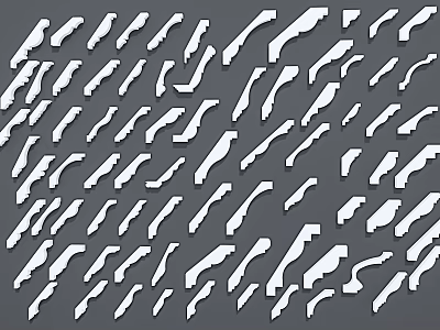 Various Decorative Corner Lines For Interior Design And Decor Projects 3d model