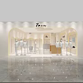Minimalist Clothing Store Interior Design With Mannequins Mirrors And Counter