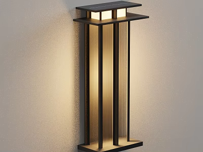 Modern Wall Sconce Design With Vertical Slats And Warm Illumination Effect 3d model