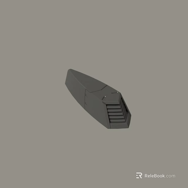 Black Angular 3D Model Component With Stepped Structure And Industrial Design 3d model