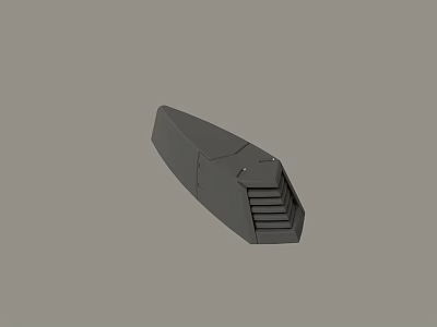 Black Angular 3D Model Component With Stepped Structure And Industrial Design 3d model