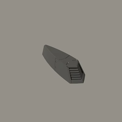 Black Angular 3D Model Component With Stepped Structure And Industrial Design 3d model