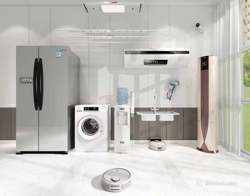 Smart Machines In Modern Home Environment With Intelligent Appliances And Devices 3d model 