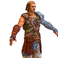 3D Fantasy Warrior Character With Creature Inspired Armor And Detailed Costume