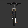 Blue And Black Mountain Bike With Red Saddle And Sturdy Frame Design