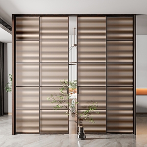 New Chinese-style sliding door 3d model