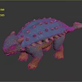 Blue Dinosaur Toy With Orange Legs And Spiked Cracked Texture Back