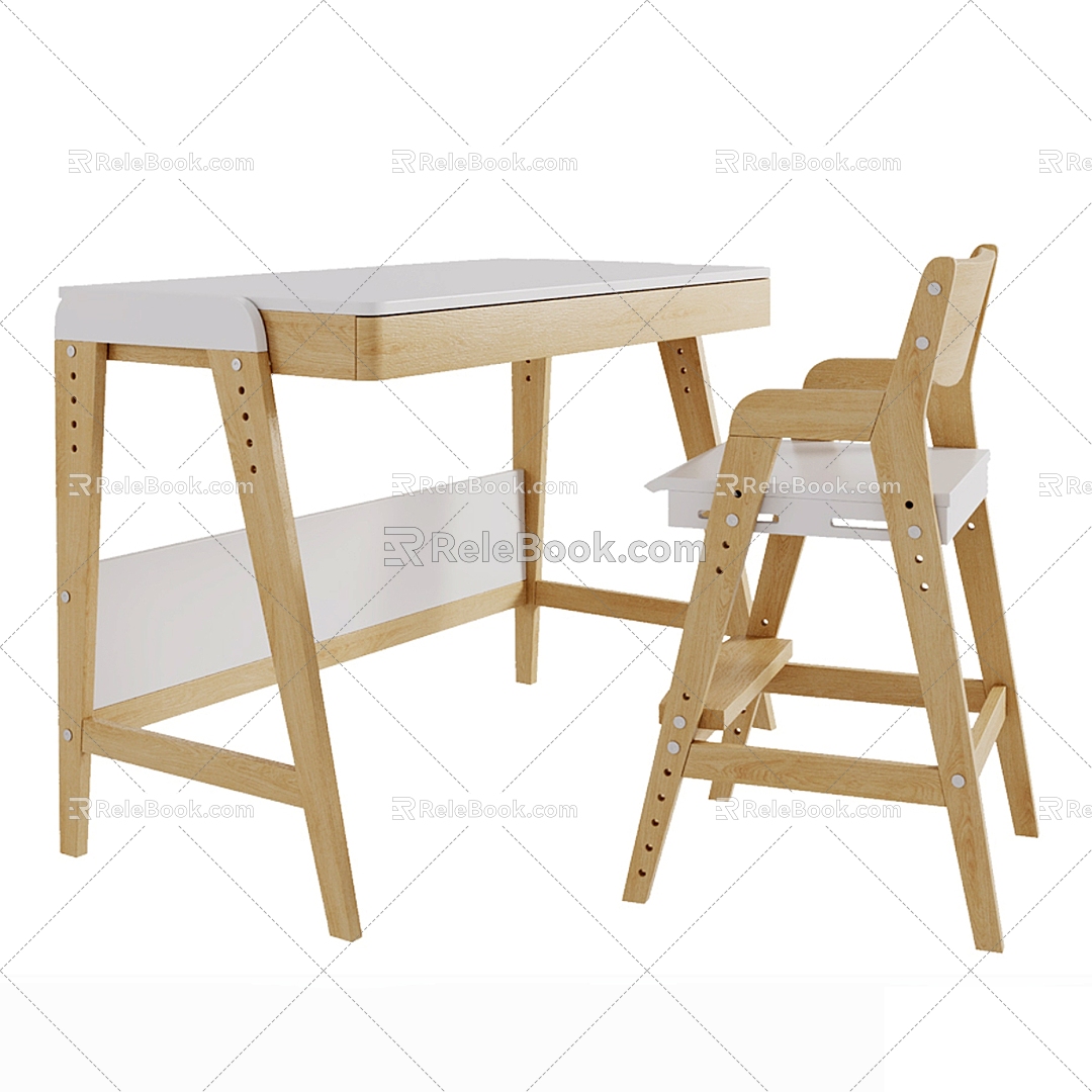 Desk and chair combination model