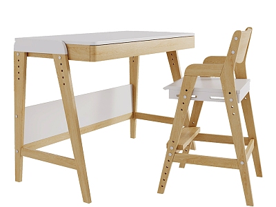 Desk and chair combination model